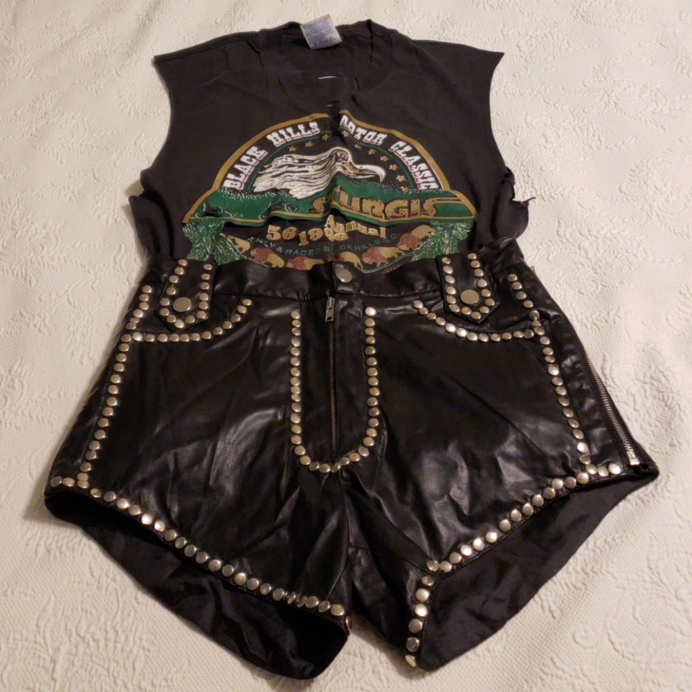 Faux Leather High Waist Shorts
